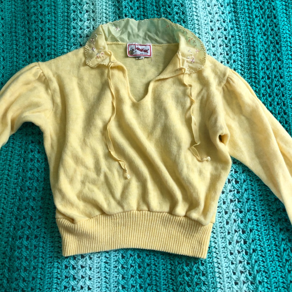 Vintage LugaKnit Yellow Knit Top
